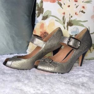 Corso Como Metallic Spiked Peep Toe Heels